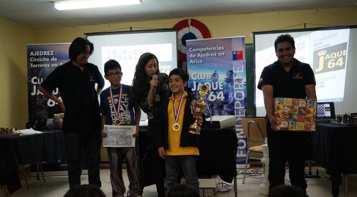 Iñaki Vergara fue el Campeón del IV Torneo de Maestros Kids IRT Arica 2016