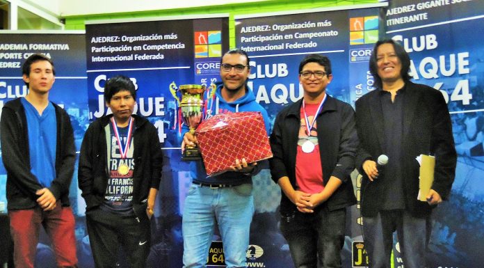 Juan F. Meruvia fue el Campeón del «XL Open de Ajedrez Arica Parinacota 2018»