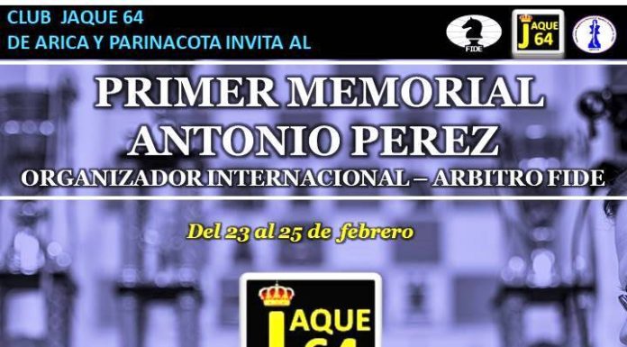 Primer Memorial Antonio Pérez: Organizador Internacional – Arbitro Fide